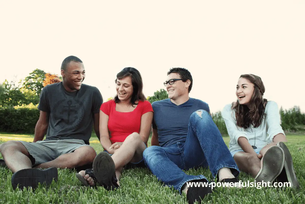 4 friends sitting together 