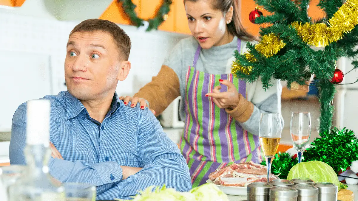 A guy ignoring his girlfriend