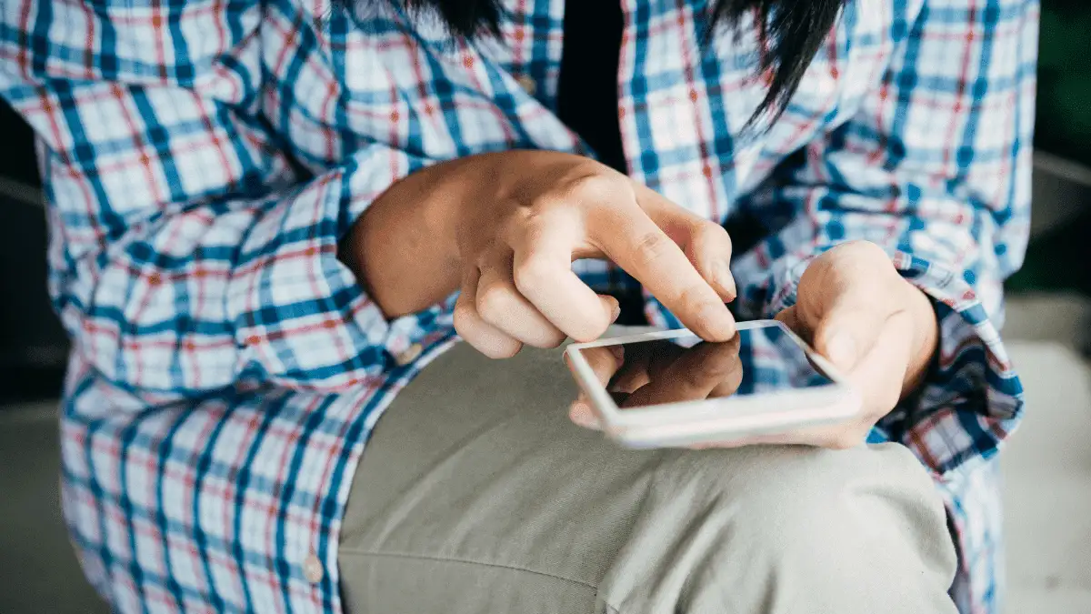 A woman using a smartphone