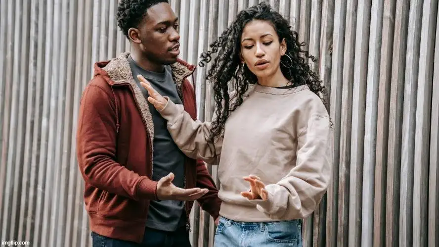 A guy trying to approach a girl but failed
