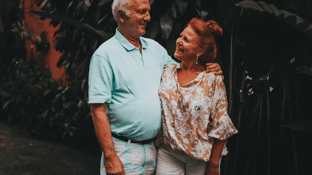 An old man with his younger wife