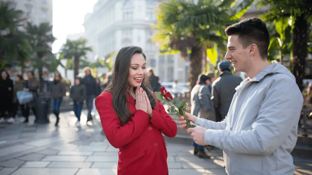 A guy admiring a girl he likes 