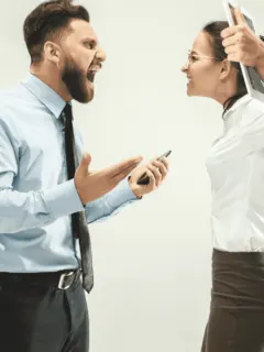 Couple being mad at each other
