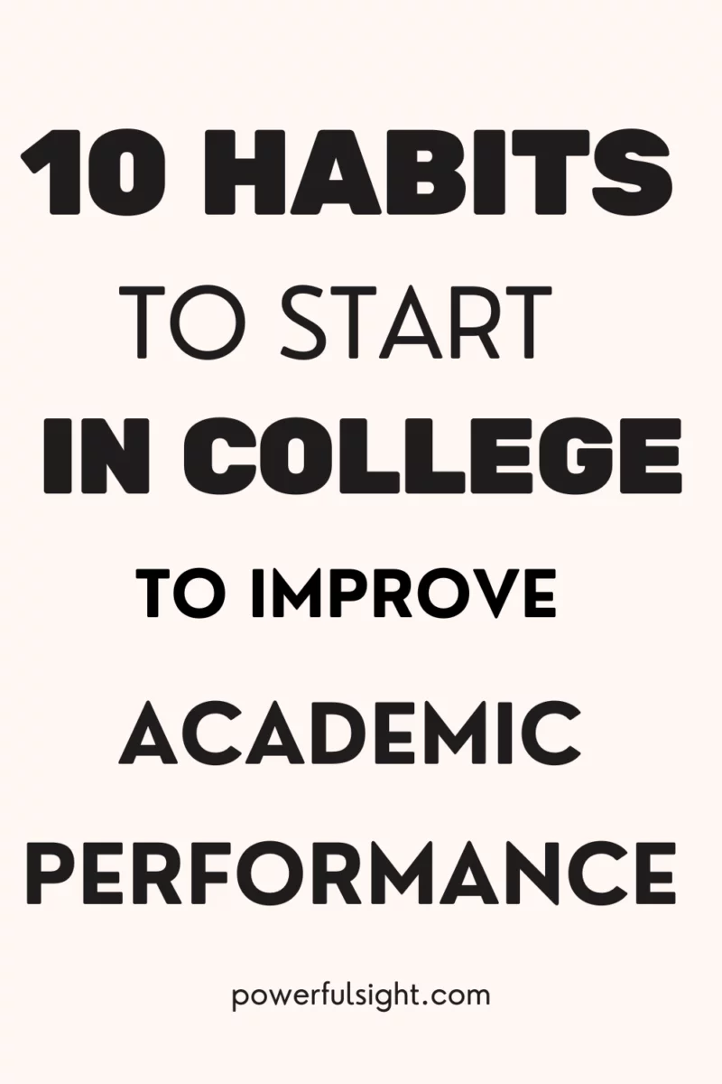 Habits to start in college