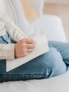 A woman journaling