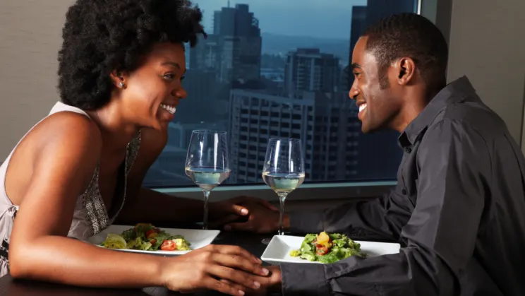 A guy and a girl on a date