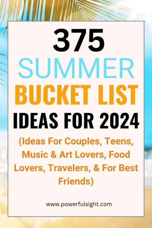 Summer bucket list 2024