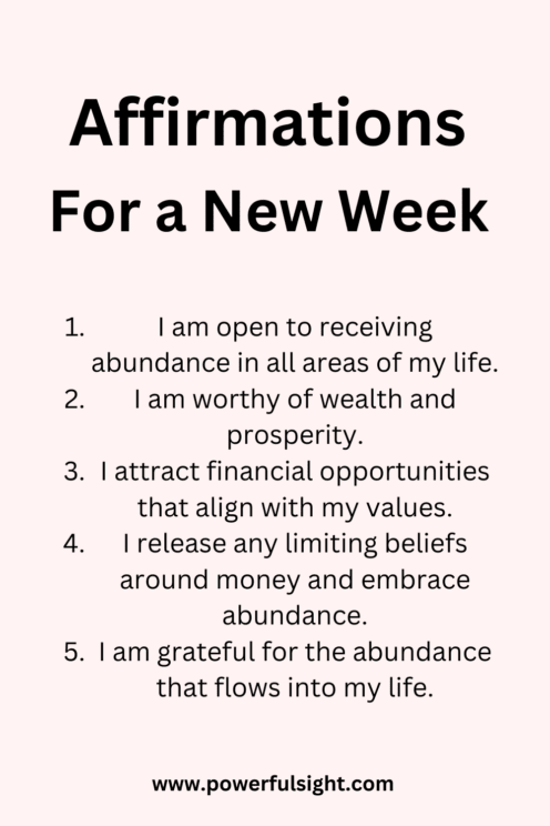Affirmations for a new week