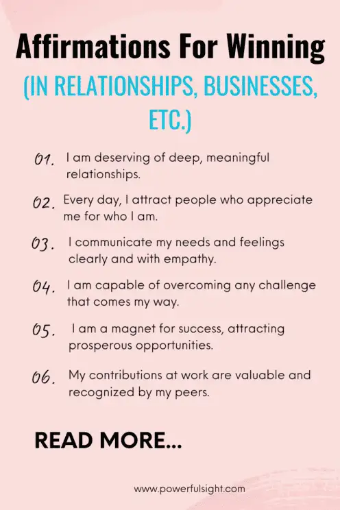 Affirmations for winning