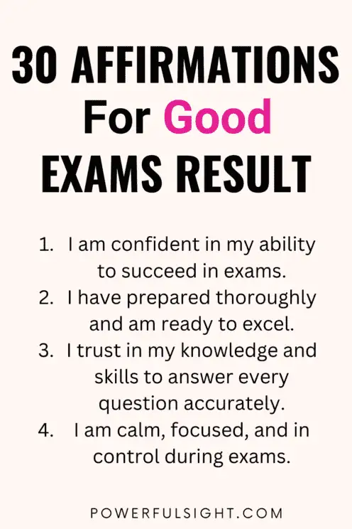 Good Exam Results Affirmations
