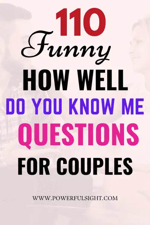 How well do you know me questions for couples