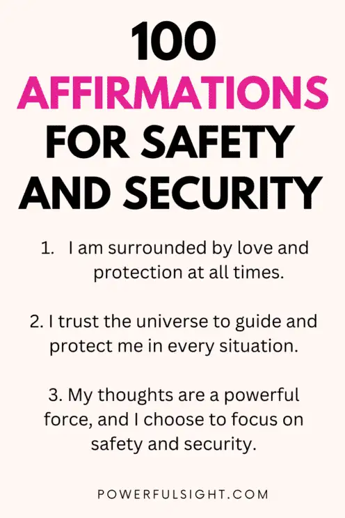 100 affirmations for Safety and Security