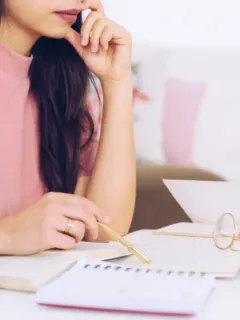 A student studying