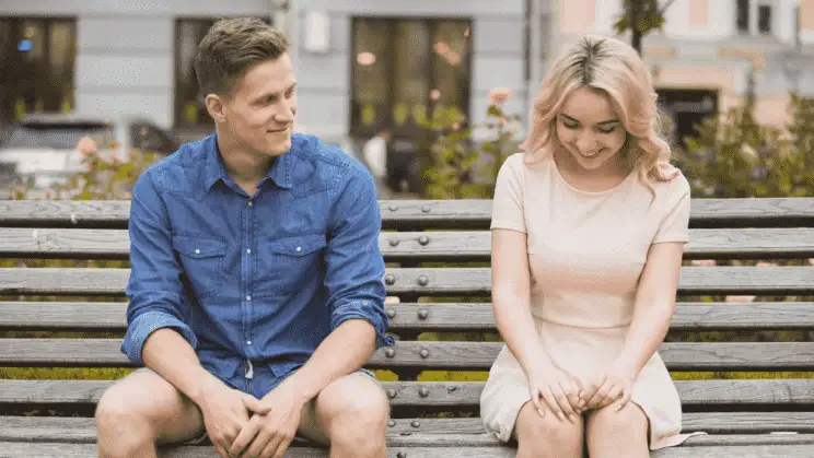 shy girl with a guy