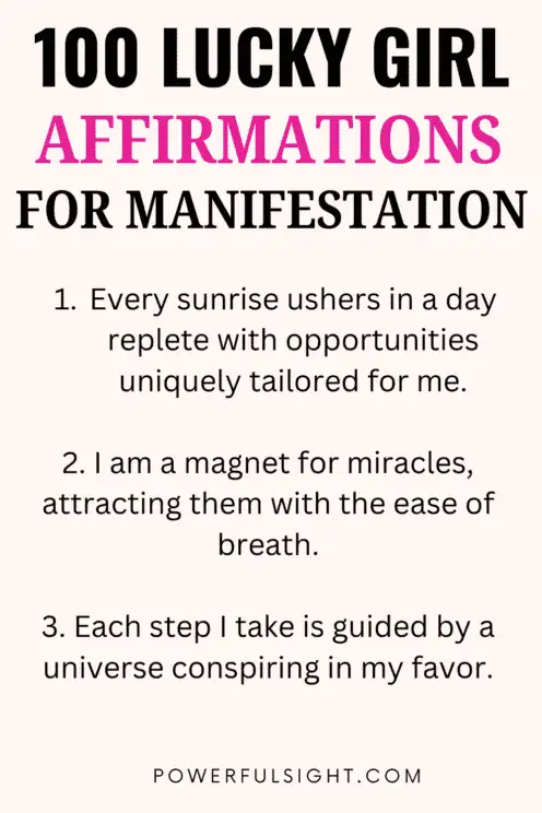Lucky girl affirmations