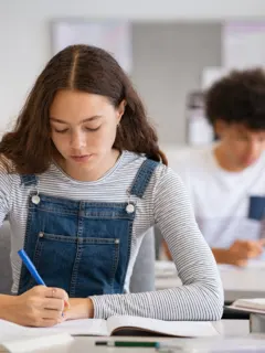 A student studying
