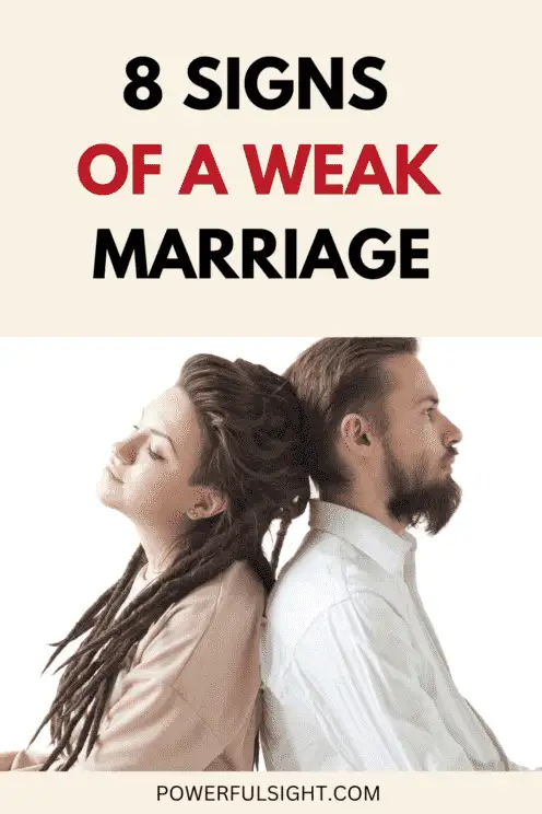 Signs of a weak marriage
