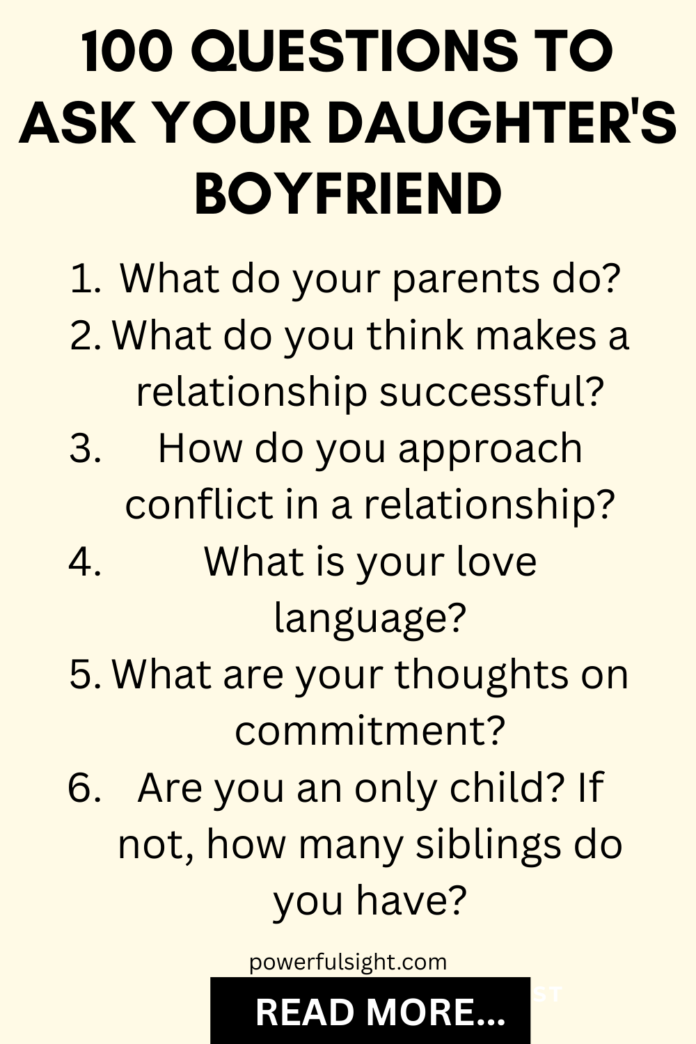 Questions to ask your daughter's boyfriend