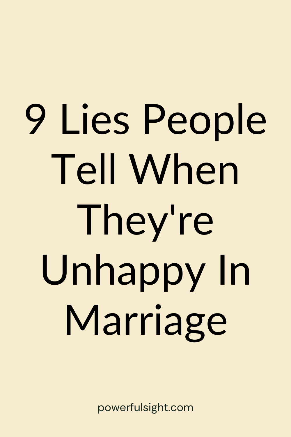 Lies People Tell When They're Unhappy In Marriage