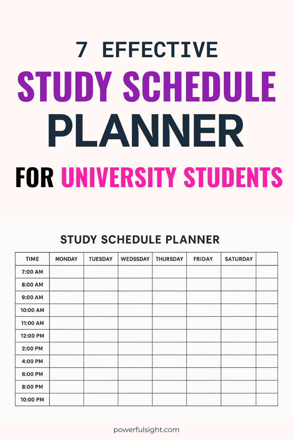 Effective Study Schedule Planner For University Students