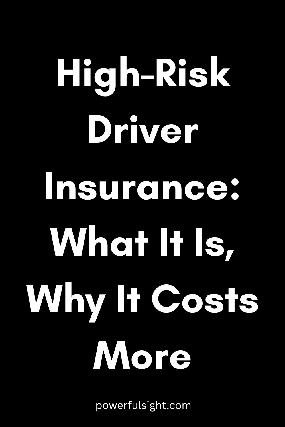 high risk driver insurance